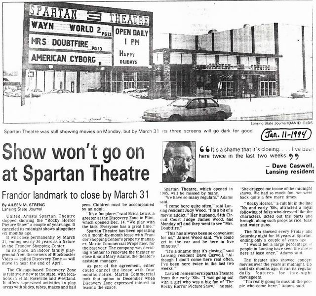 Spartan Twin Theatre - Jan 1994 Article